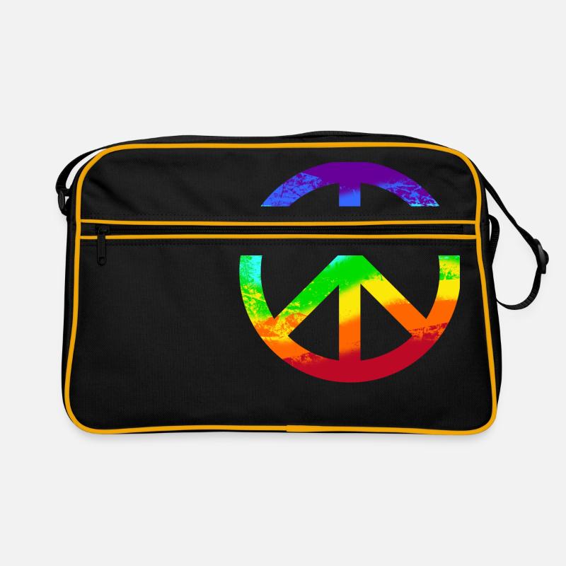 Peace-Zeichen Regenbogen Rainbow Frieden Graffiti Retro Tasche