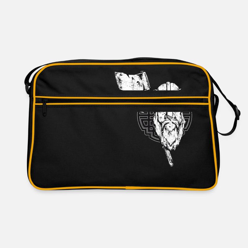 Wikinger mit Axt und Knoten - crashed - Retro Tasche - Schwarz/Gold