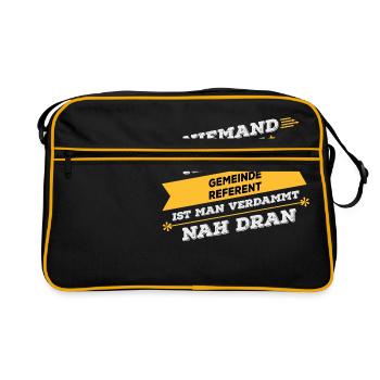Gemeindereferent Beruf Geschenk - Retro Tasche - Schwarz/Gold - Vorne