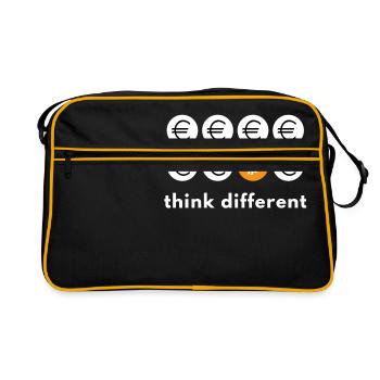 Think different Bitcoin - Retro Bag - black/gold - Front