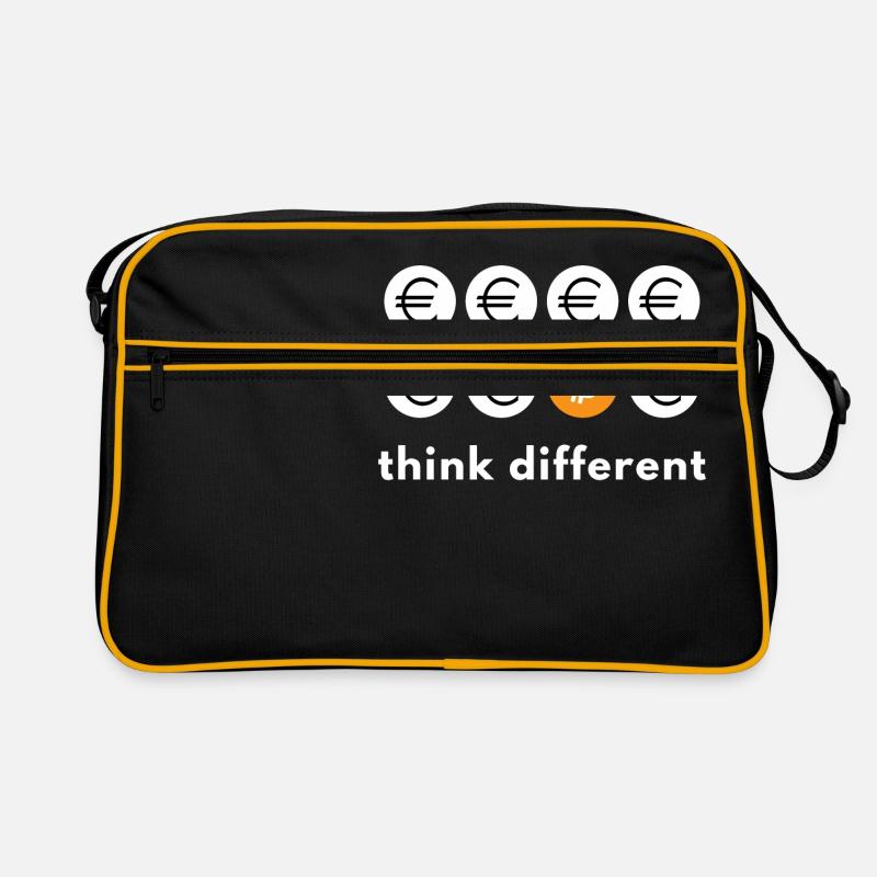 Think different Bitcoin - Retro Tasche - Schwarz/Gold