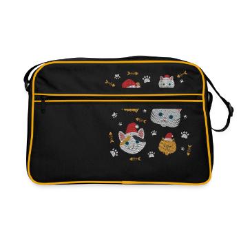 Ugly Christmas Christmas cats kitten paws - Retro Bag - black/gold - Front
