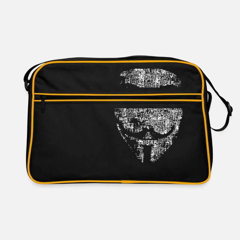 Anonymus hacker mask Retro Bag