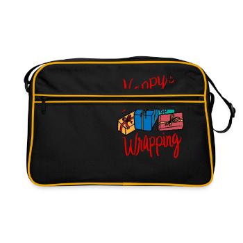 Happy Wrapping Wrapping Paper Gifts Deco XMas - Retro Bag - black/gold - Front