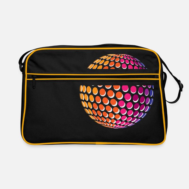 Dotted Rainbow Sphere - Retro Tasche - Schwarz/Gold