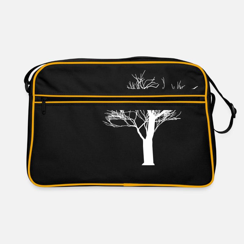 L'arbre dans la nature - Sac Retro - noir/or