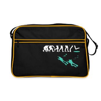 Evolution Taucher taucher geschenk wassersport - Retro Tasche - Schwarz/Gold - Vorne