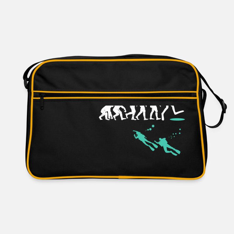 Evolution Taucher taucher geschenk wassersport - Retro Tasche - Schwarz/Gold