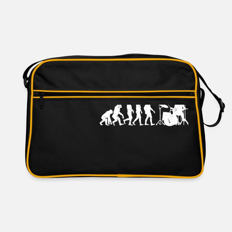 Drummer evolution schlagzeug geschenk schlagzeuger - Retro Tasche - Schwarz/Gold