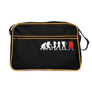 Clown evolution gift funny circus panthomime - Retro Bag - black/gold - Front