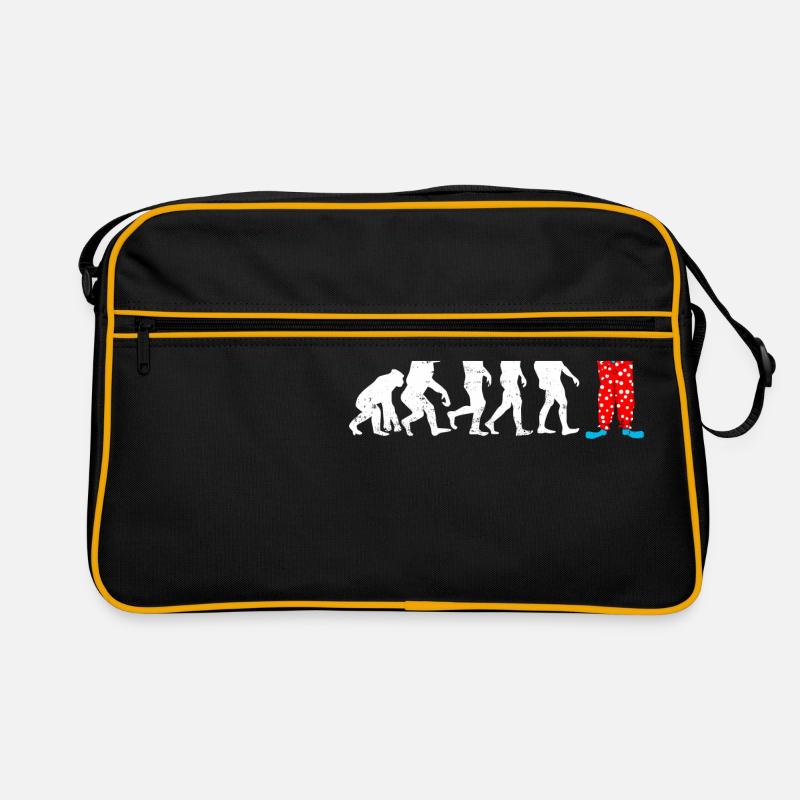 clown Evolution geschenk lustig zirkus panthomime - Retro Tasche - Schwarz/Gold
