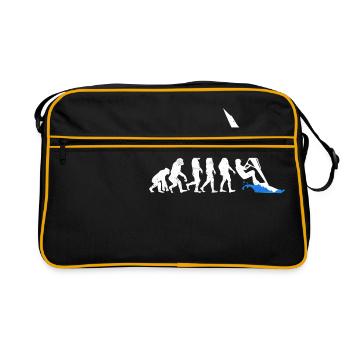 Windsurfing evolution surfen geschenk wassersport - Retro Tasche - Schwarz/Gold - Vorne