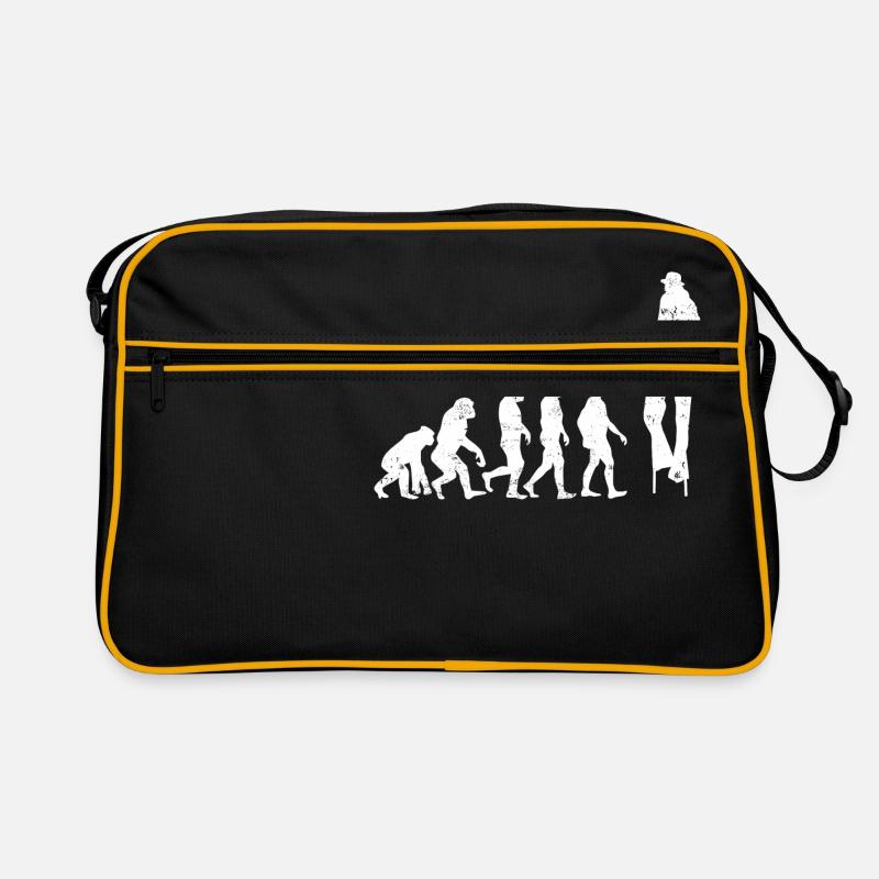 Zirkus evolution geschenk clown ballon stelze - Retro Tasche - Schwarz/Gold