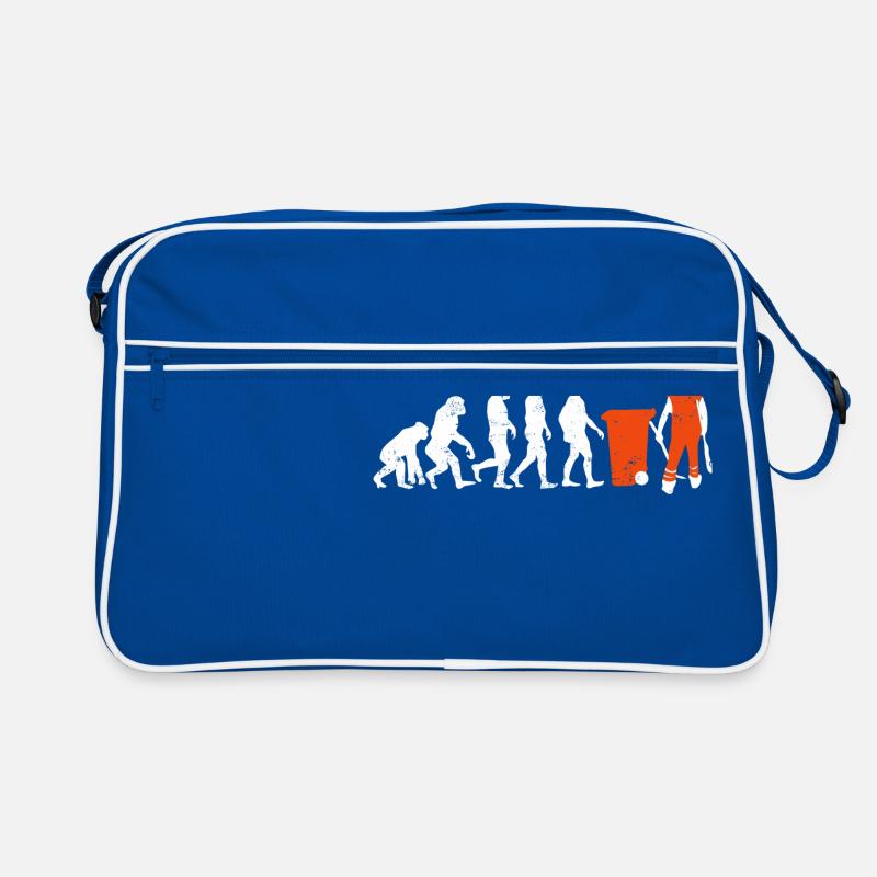 Müllmann evolution geschenk job beruf müll orange Retro Tasche