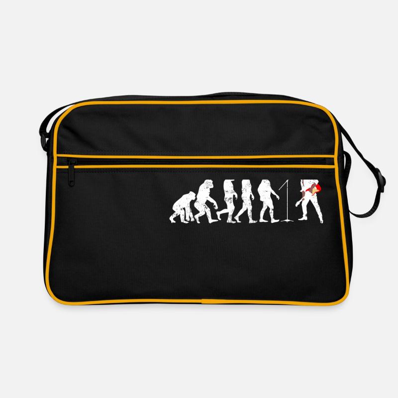 Rock sänger evolution gitarre geschenk hardrock - Retro Tasche - Schwarz/Gold