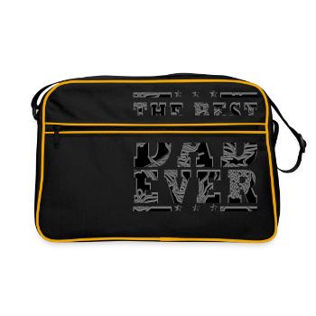 Cadeau Fête des pères Père meilleur papa Papa d'anniversaire - Sac Retro - noir/or - Devant