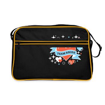 Jeune mariée d'équipe mariée fête de mariage cadeau femme - Sac Retro - noir/or - Devant