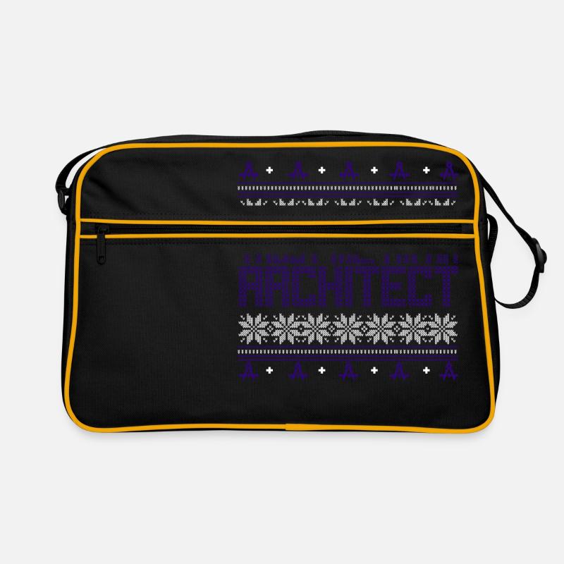 Architect ugly sweater xmas gift profession circle Retro Bag