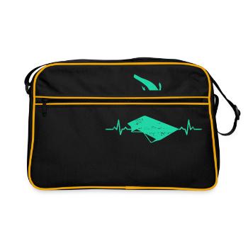 Trampolin springen Herzschlag Salto geschenk jump - Retro Tasche - Schwarz/Gold - Vorne