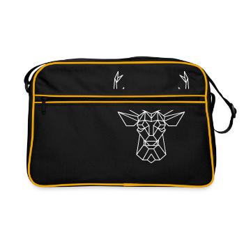 Hirsch - Hirschgeweih - Retro Tasche - Schwarz/Gold - Vorne