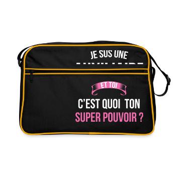 Auxiliaire super pouvoir femme - Sac Retro - noir/or - Devant