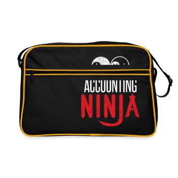 Accounting Ninja - Buchhaltung Finanzen Bilanz - Retro Tasche - Schwarz/Gold - Vorne