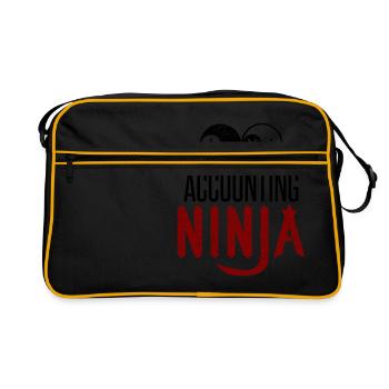 Accounting Ninja - Buchhaltung Finanzen Bilanz - Retro Tasche - Schwarz/Gold - Vorne