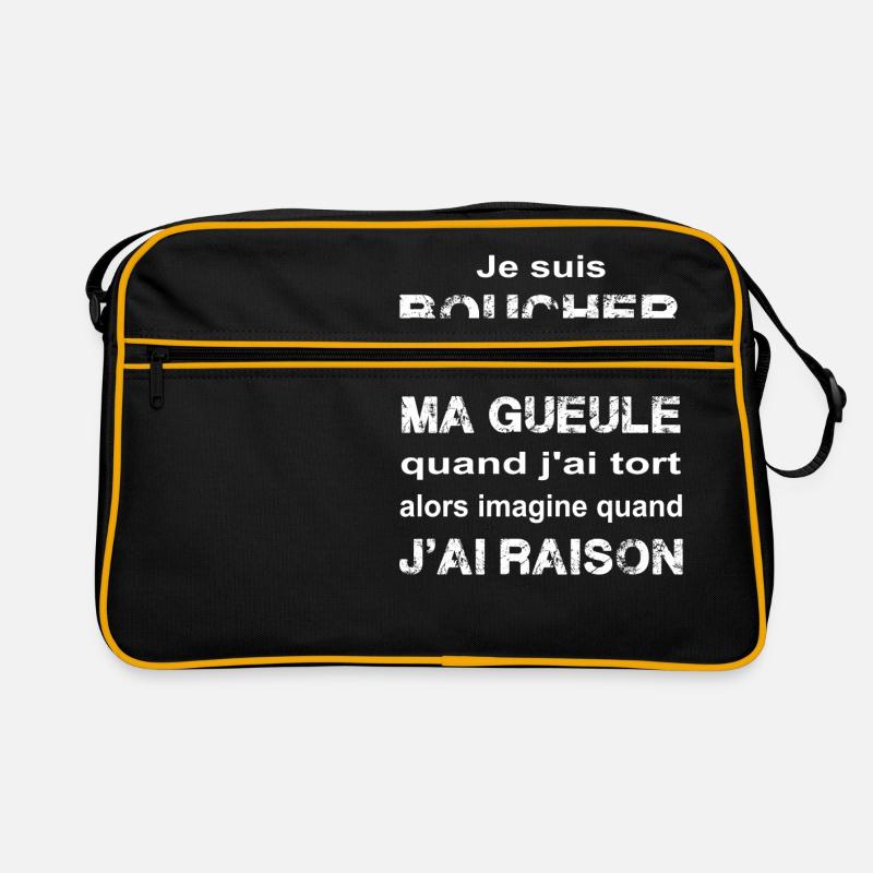 Je suis Boucher - Sac Retro - noir/or