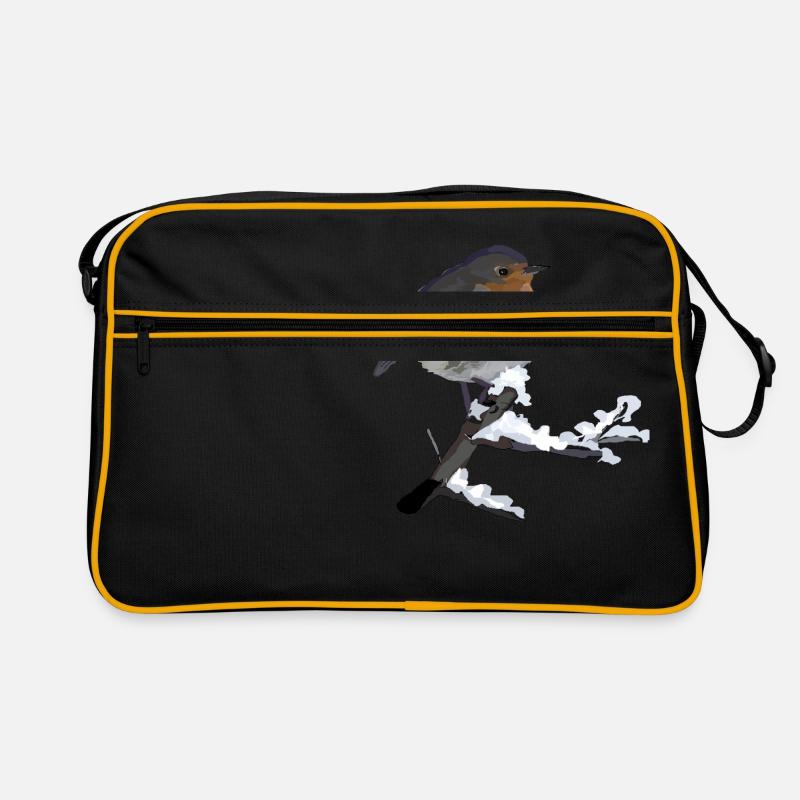 Robin Winter Bird Gift Snow Cold Idea Retro Bag