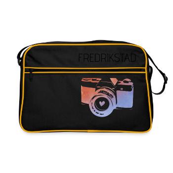 Fredrikstad, Norwegen - Retro Tasche - Schwarz/Gold - Vorne