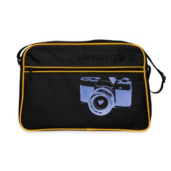 Hafnarfjordur, Island - Retro Tasche - Schwarz/Gold - Vorne