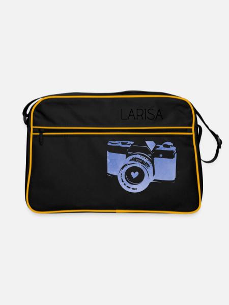 Larisa, Griechenland - Retro Tasche - Schwarz/Gold - Vorne