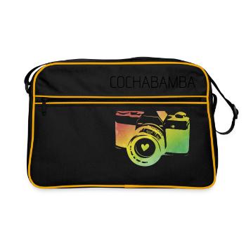 Bolivien, Cochabamba - Retro Tasche - Schwarz/Gold - Vorne