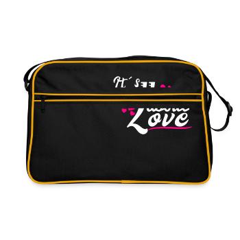 Idée Valentine Février Amour cadeau - Sac Retro - noir/or - Devant