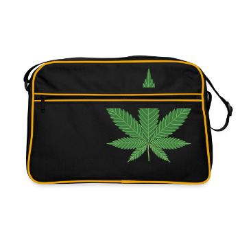 Hemp leaf gift idea - Retro Bag - black/gold - Front