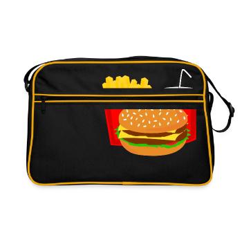 Burger Menu Fast Food Cola Gift Gift Idea - Retro Bag - black/gold - Front