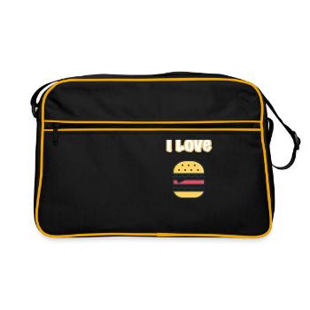 J'adore les hamburgers - Sac Retro - noir/or - Devant
