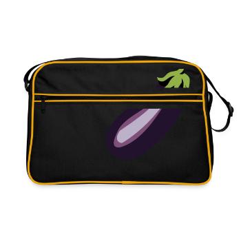 Aubergine - Retro Tasche - Schwarz/Gold - Vorne