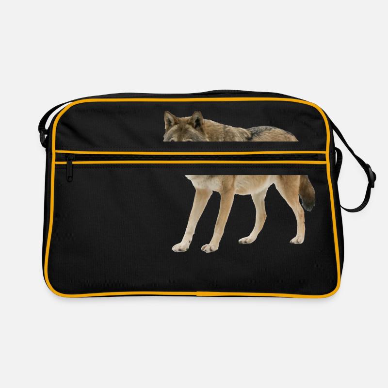 Wolf - Retro Tasche - Schwarz/Gold