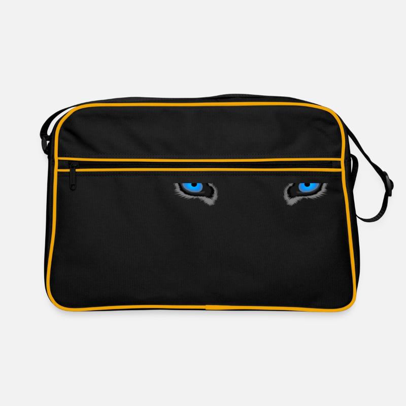 Deep Blue Wolf Eyes Retro Bag
