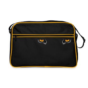 Yeux de loup profond jaune - Sac Retro - noir/or - Devant