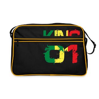 Geschenk King 01 Land Partner Senegal - Retro Tasche - Schwarz/Gold - Vorne