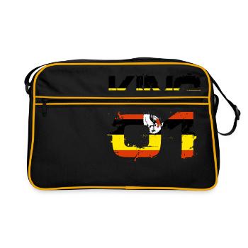 Geschenk King 01 Land Partner Uganda - Retro Tasche - Schwarz/Gold - Vorne