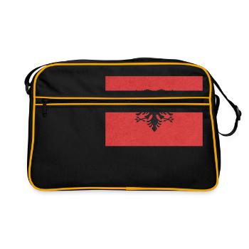 Albania Flag Motif Design Gift Idea Cool - Retro Bag - black/gold - Front