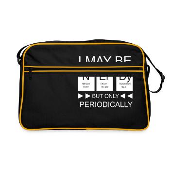 Nerdy Periodic Lustigs Chemie Shirt - Retro Tasche - Schwarz/Gold - Vorne