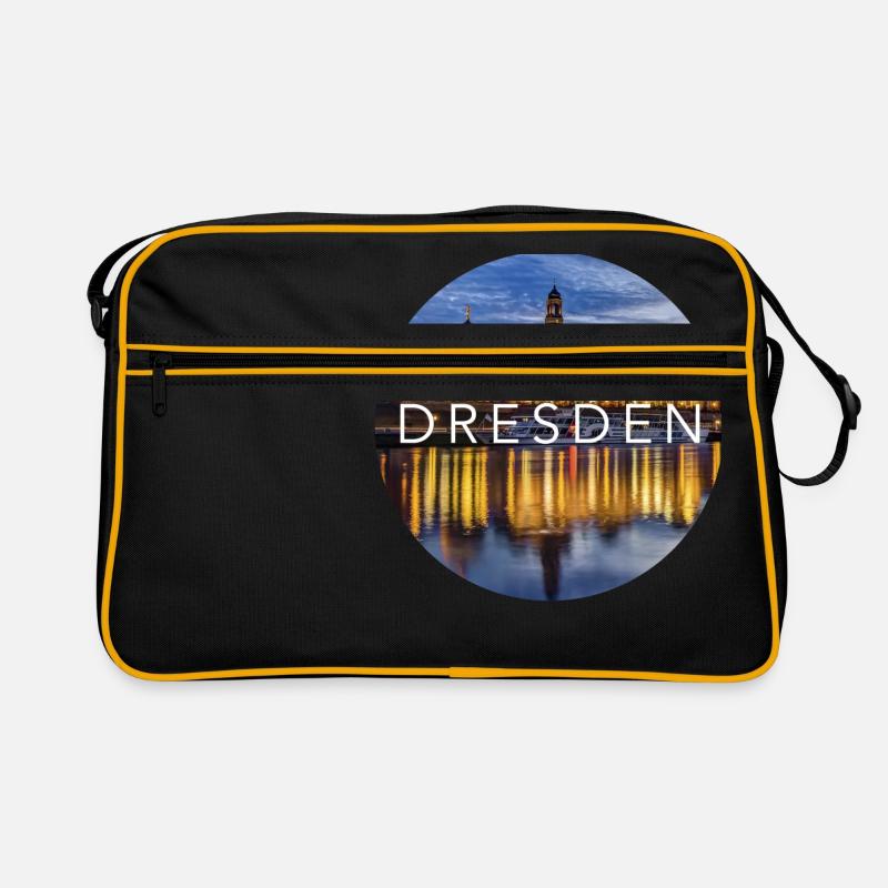 Dresden - Retro Tasche - Schwarz/Gold