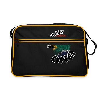 Cadeau Il est dans mon adn dns racines Afrique du Sud - Sac Retro - noir/or - Devant