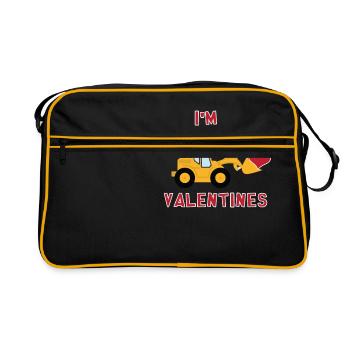 Bagger Liebe Herzchen Herz valentinstag Geschenk - Retro Tasche - Schwarz/Gold - Vorne