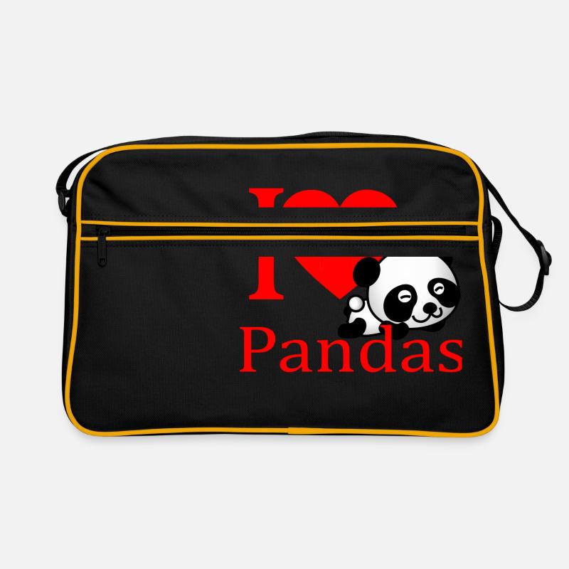 J'adore Panda - Sac Retro - noir/or