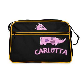 enfant drôle de dinosaure Carlotta Cadeau d'anniversaire - Sac Retro - noir/or - Devant